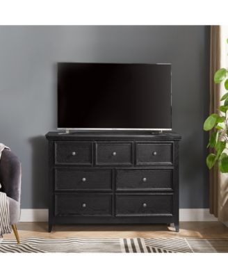 Spacious 7 Drawer Dresser Modern Cabinet with Wide Slides for Living Room Bedroom Organization