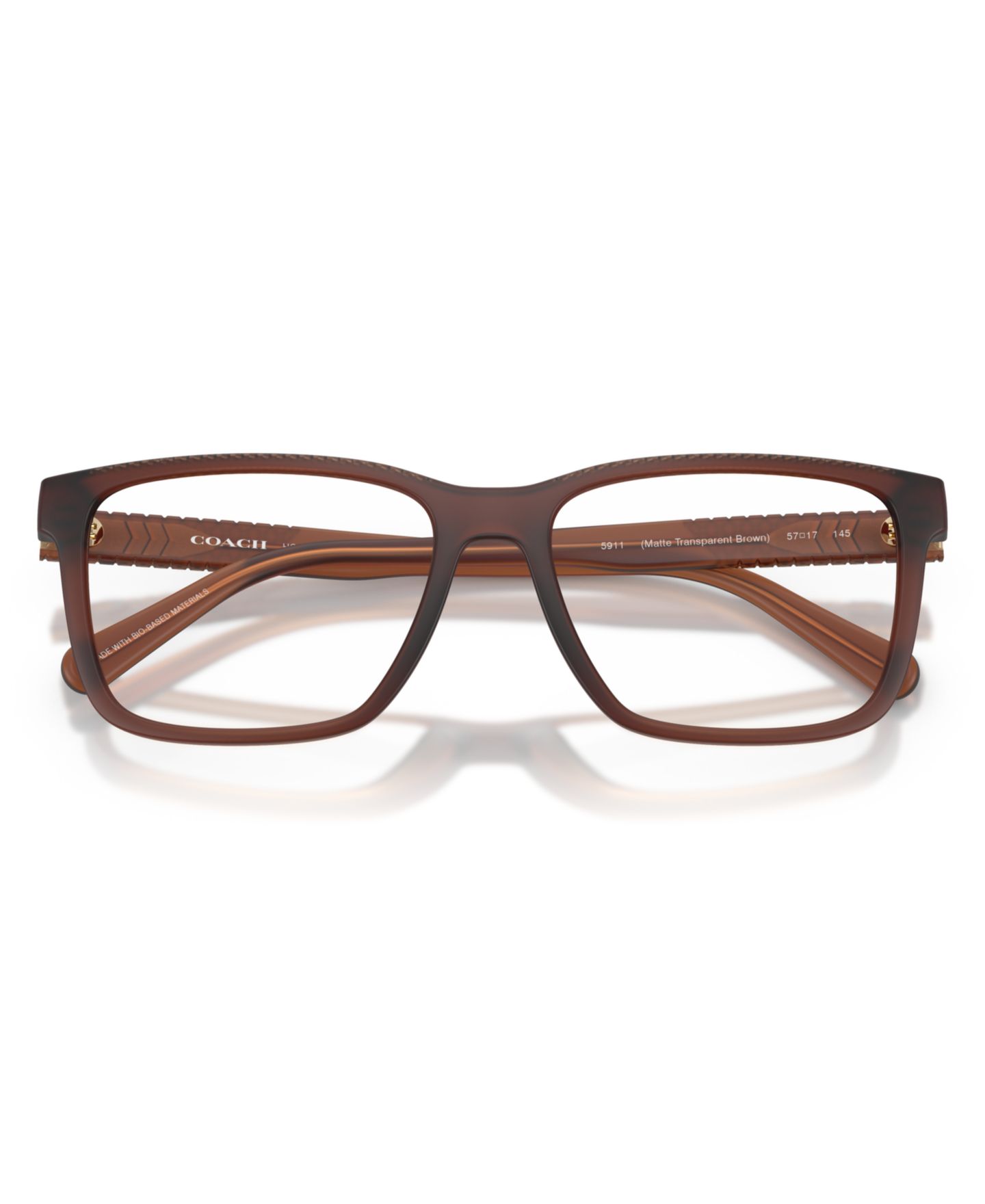 Мужские очки COACH Man Rectangle Plastic HC6278U Eyeglasses, цвет: Прозрачный коричневый — фото 3