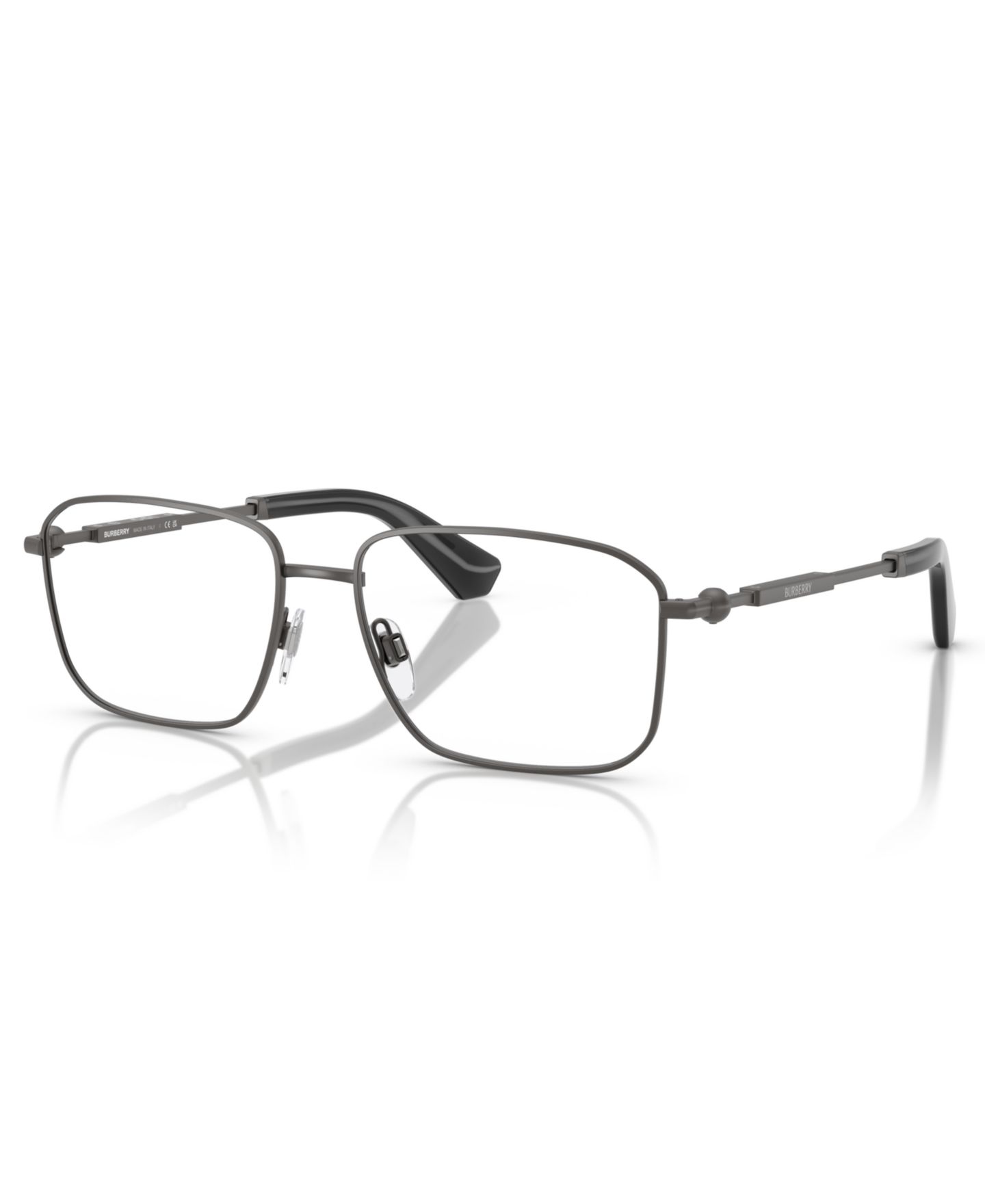 Мужские очки Burberry Man Rectangle Metal BE1389 Eyeglasses, цвет: Серый — фото 1