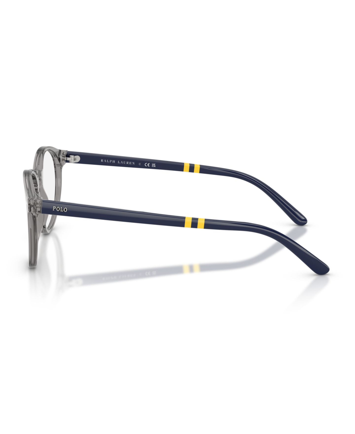 Мужские очки Polo Ralph Lauren Man Round Plastic PH2297 Eyeglasses, цвет: Блестящий прозрачный серый — фото 3