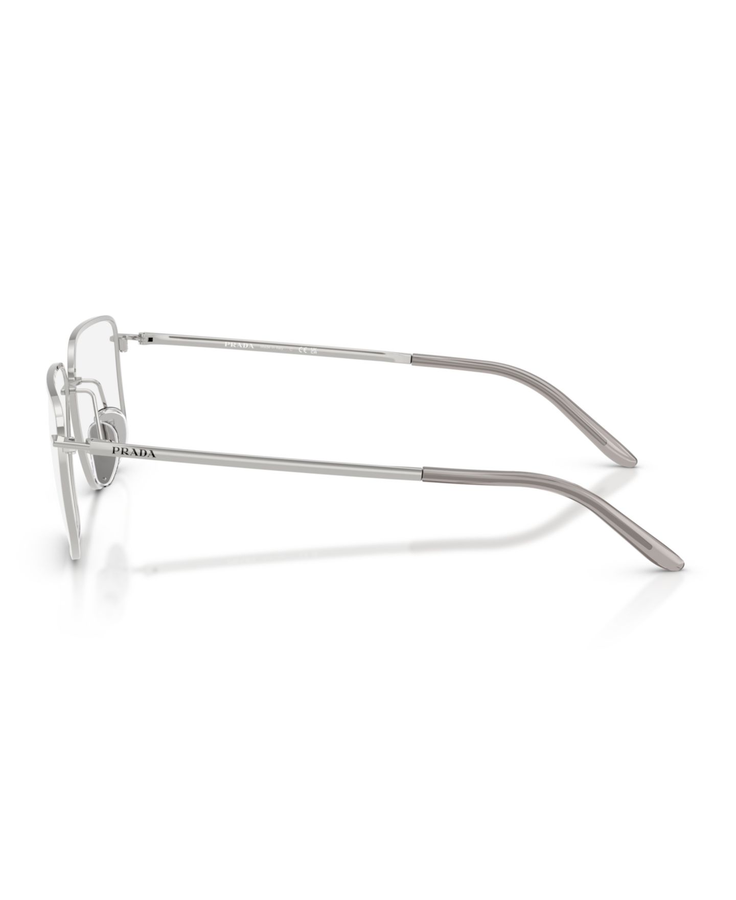 Женские очки Prada Woman Rectangle Metal PR C52V Eyeglasses, цвет: Серебряный — фото 4