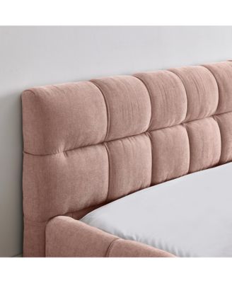Chenille Grounded Bed Frame Headboard
