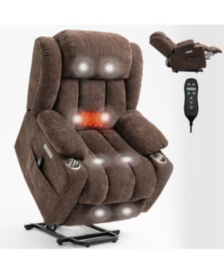 Recliner Chair with 8-Point Vibration Massage and Lumbar Heating, USB and Type-C Ports, Stainless Steel Cup Holders