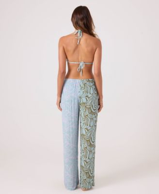 Women's Tie-Front Long Swim Cover-Up Pants