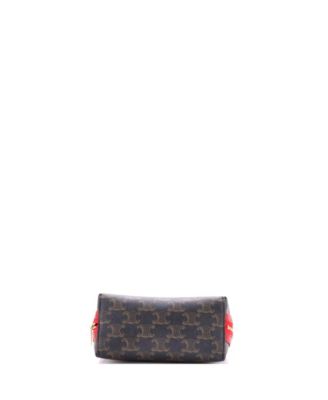 Zip Around Chain Clutch Triomphe Coated Canvas