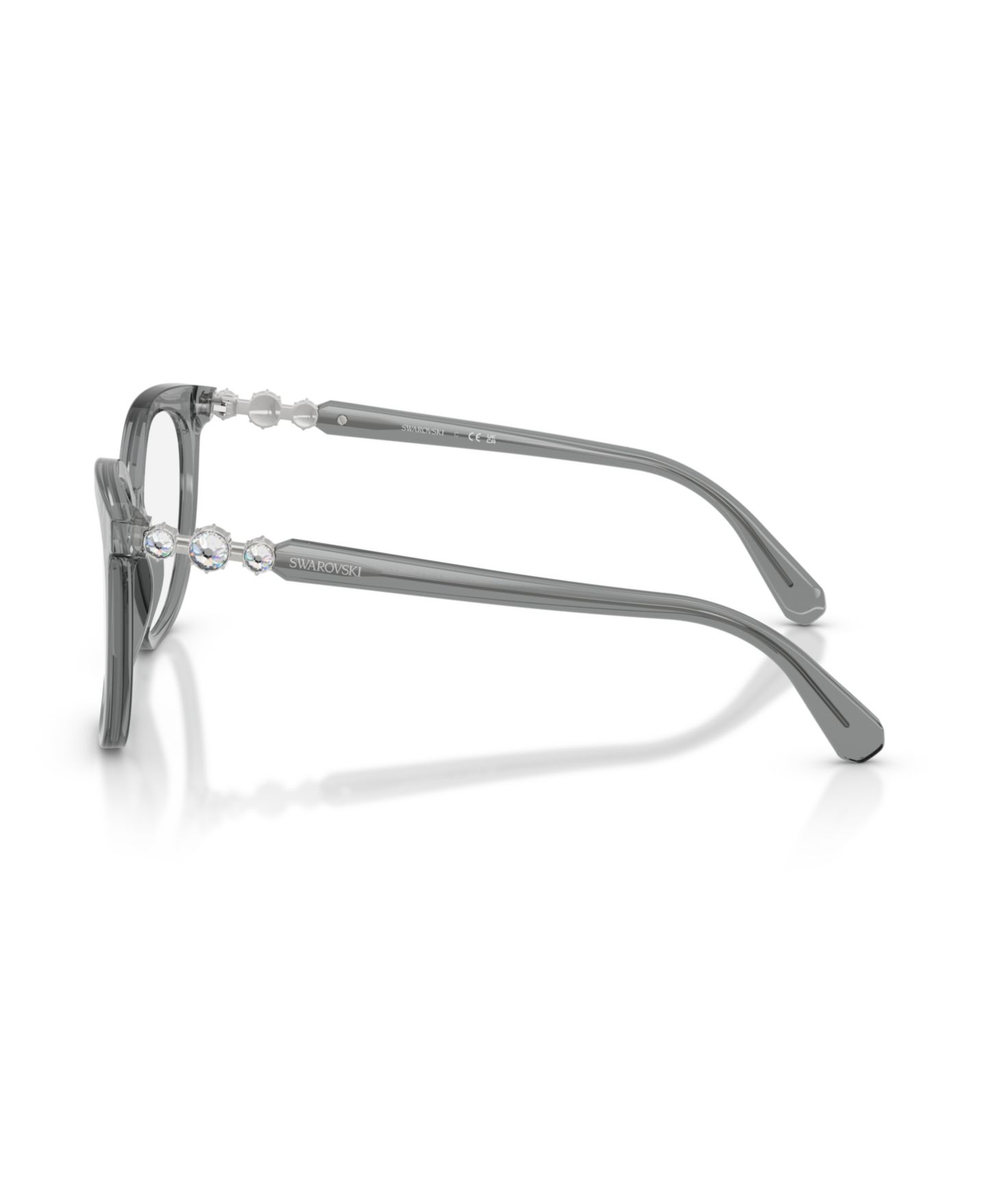 Женские очки Swarovski Woman Panthos Plastic SK2055 Eyeglasses, цвет: Прозрачный серый — фото 5