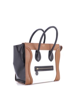 Mini Tricolor Luggage Bag Leather