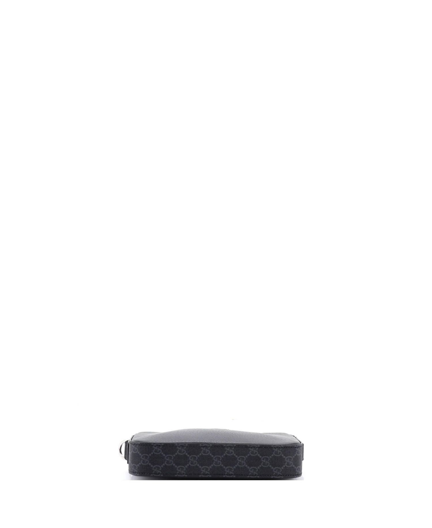 Small Crossbody Camera Bag Leather and GG Coated Canvas