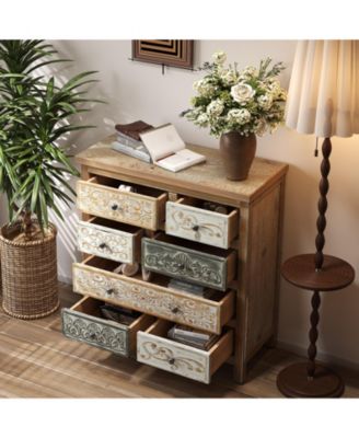 Rustic 4 Drawer Dresser Sturdy Construction for Bedroom Living Room Storage