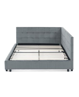 Velvet Tufted Daybed Backrest Armrest