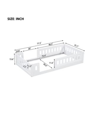 Twin Size Wood Platform Bed Guardrail
