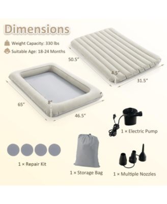 Inflatable Toddler Travel Bed with Built In Electric Pump