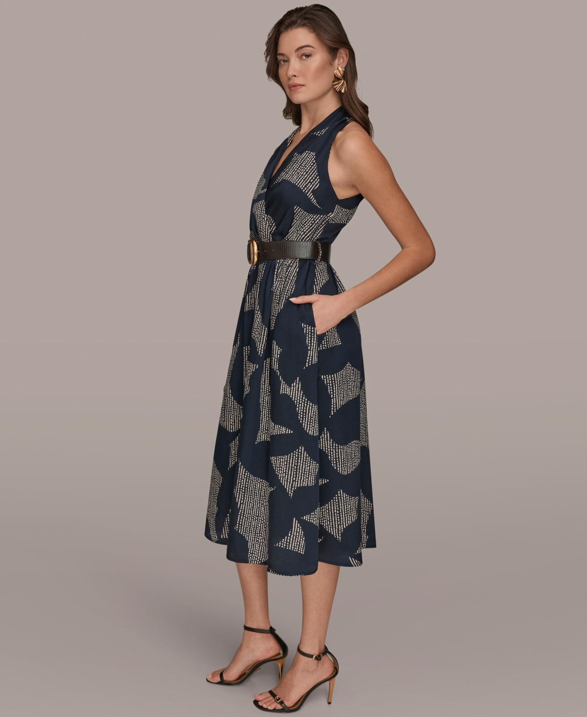 Donna Karan New York Women's Halter Neck A-Line Dress