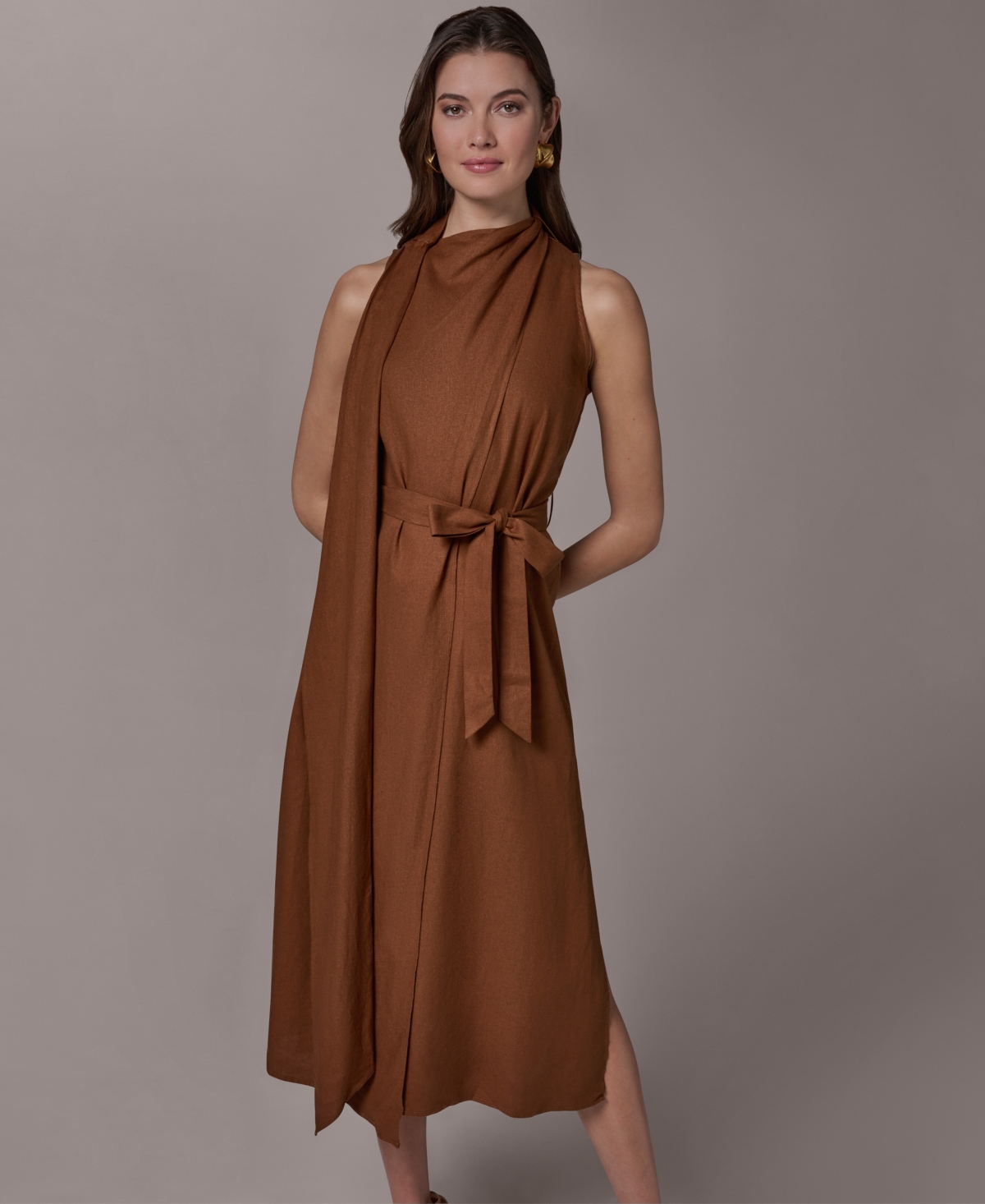 Donna Karan New York Women's Self-Tie A-Line Dress