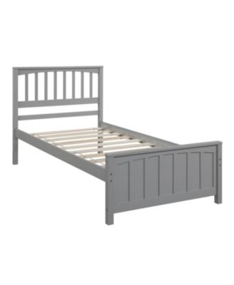Wood Platform Bed with Headboard Footboard 10 Reinforced Slats No Box Spring Needed