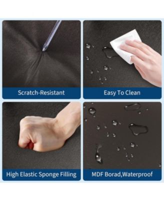 Dining Table Set for 4 W/Footrest & Backrest,  Kitchen Table Set with Corner Protector, for Small