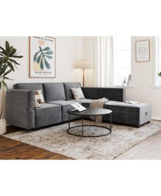 Sectional Sofa, U Shape Sectional Couch, 5 Person Sectional Sofa with Double Chaise Longue for Living Room Furniture