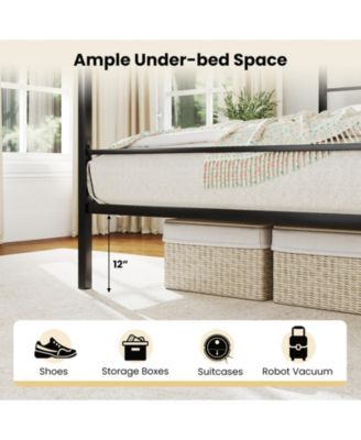 Metal Canopy Bed Frame with Durable Slat Support