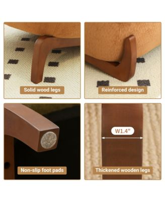 Velvet Accent Chair, Comfy Reading Chair, Cute Living Room Chair with Solid Wood Legs and Soft Cushion for Bedroom, Balcony