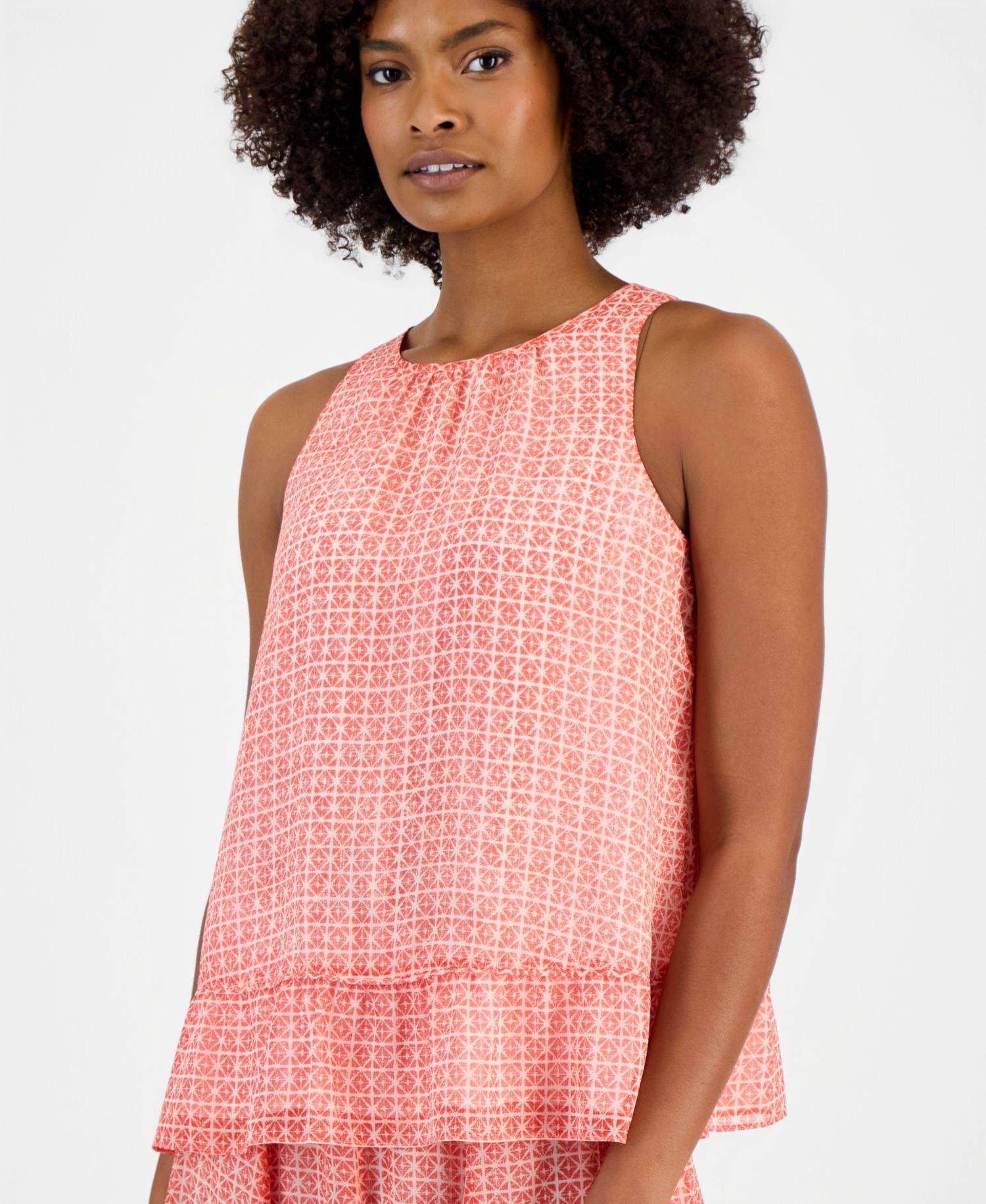 Women's Peplum-Hem Sleeveless Top