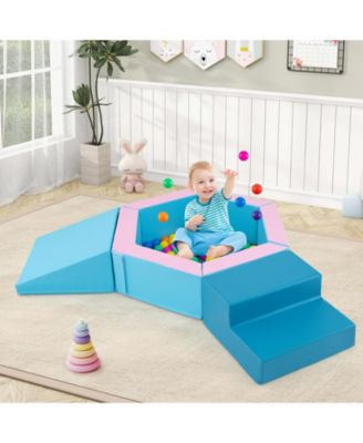 3-Piece Baby Foam Climbing Blocks Set with 100 Ocean Balls