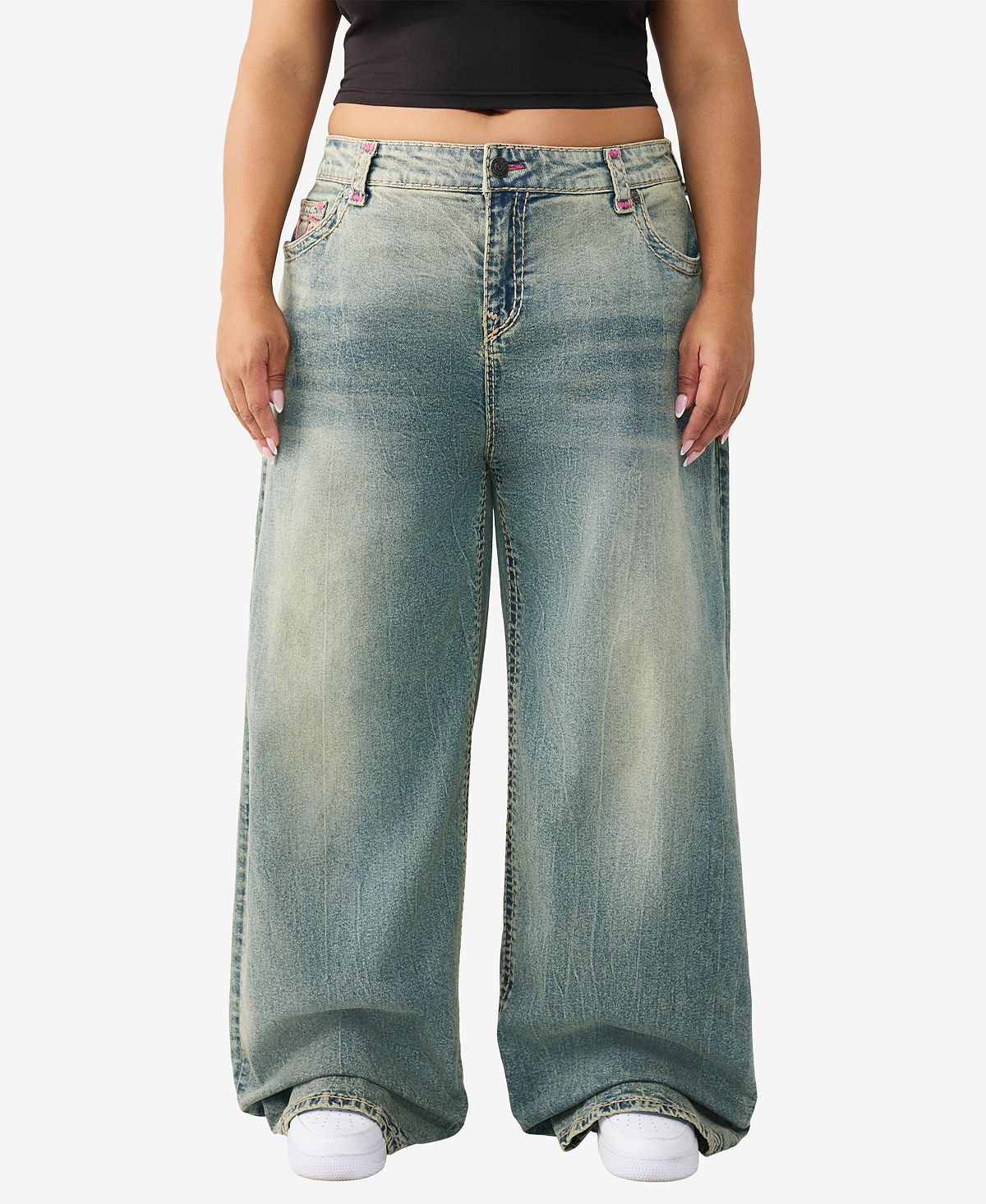 True Religion Plus Size Jessie Super Baggy Super T Jeans view 1 — MAYCSS fashion products