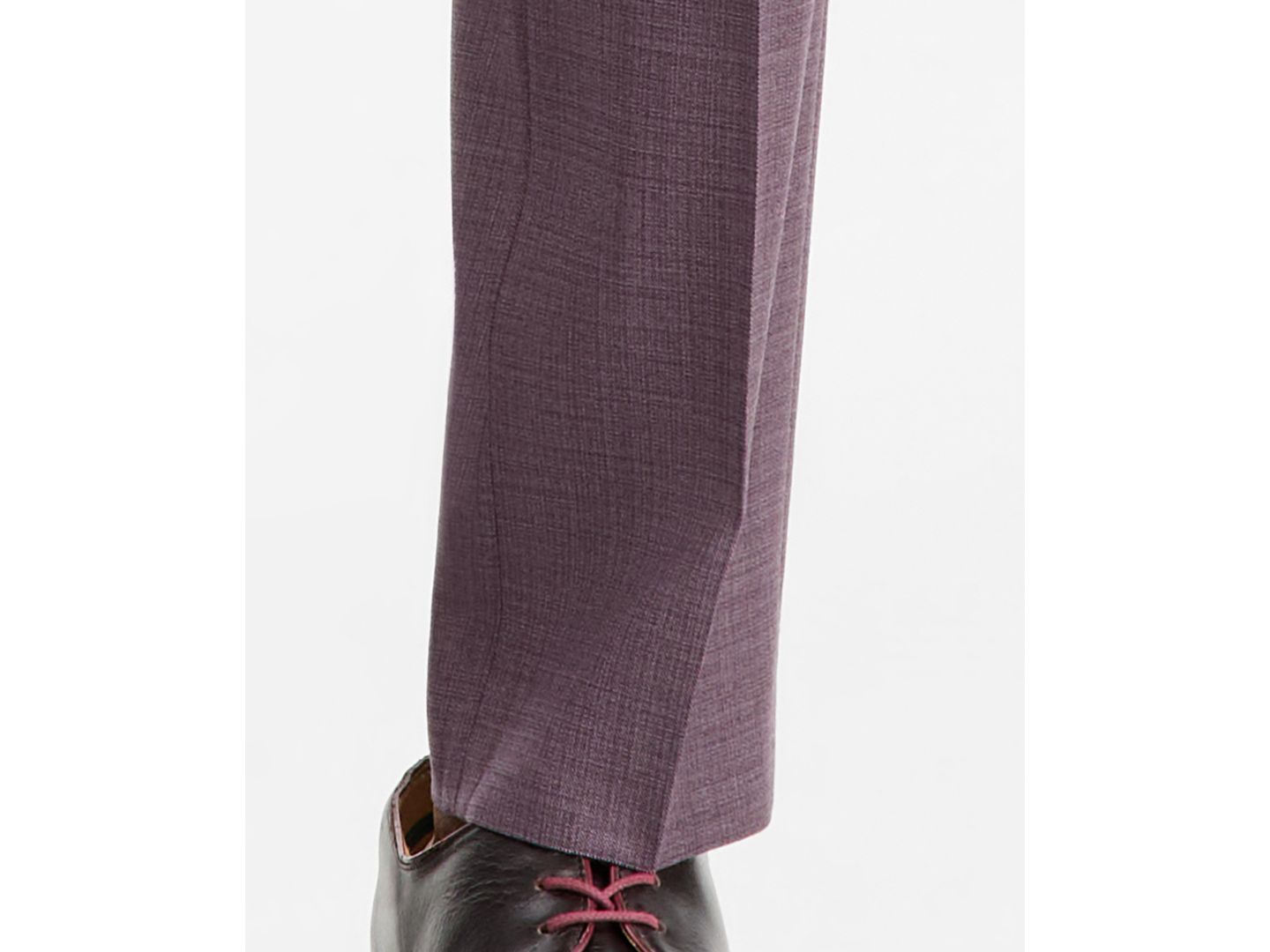 Мужские брюки Ted by Ted Baker Modern-Fit Purple Solid Suit Separate, цвет: Фиолетовый — фото 7