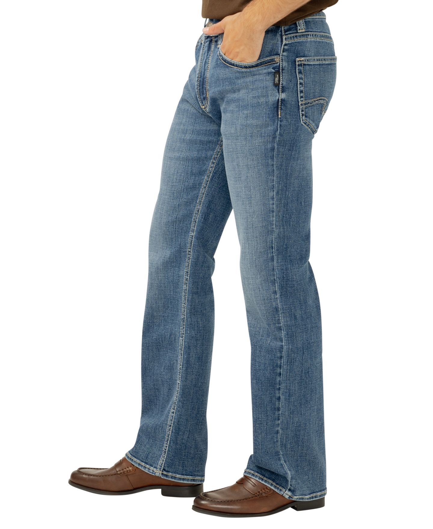 Мужские джинсы Silver Jeans Co. Zac Relaxed-Fit Straight-Leg Jean, цвет: Lisbon — фото 2