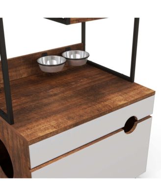 Cat Litter Box Enclosure with Cat Tree Tower – 2-in-1 Hidden Cat Furniture Cabinet