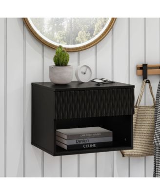 Elegant Modern Wooden Nightstand with Storage Space Finish Bedside Table for Bedroom Living Room