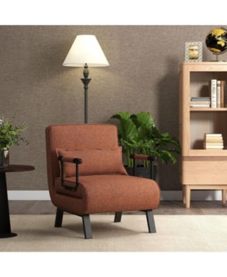 Folding 6 Position Convertible Sleeper Bed Armchair Lounge Couch with Pillow