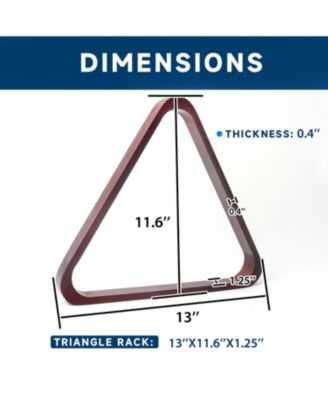 Solid Wood 8 Ball Triangle and 9 Ball Diamond Pool Ball Racks for 2 1/4" Balls
