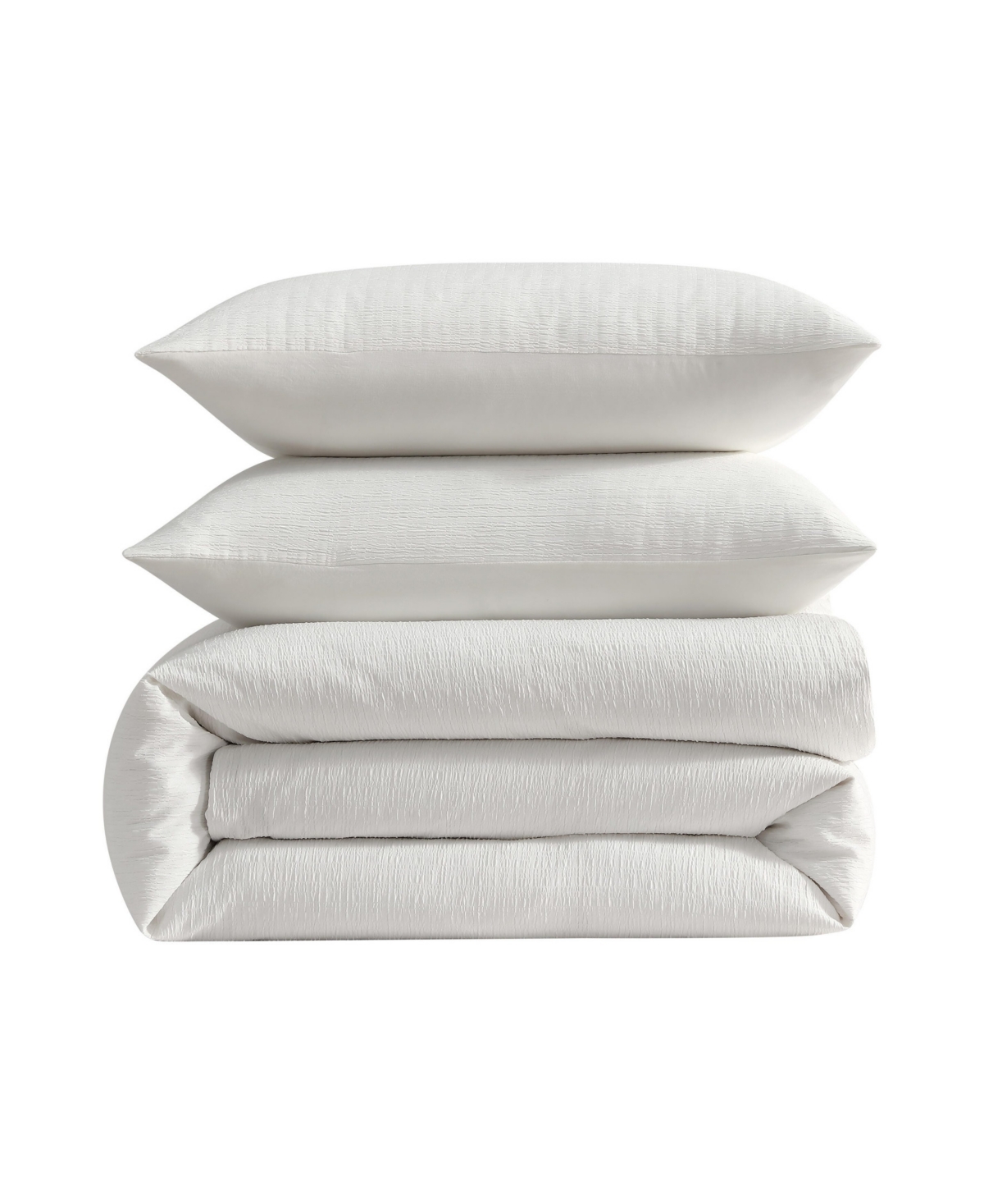 Vera Wang Crinkle Seersucker Solid 3-Pc. Duvet Cover Set