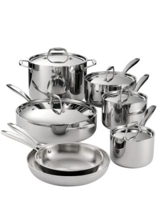 Signature 10-Pc Tri-Ply Clad Stainless Steel Cookware Set with Lids