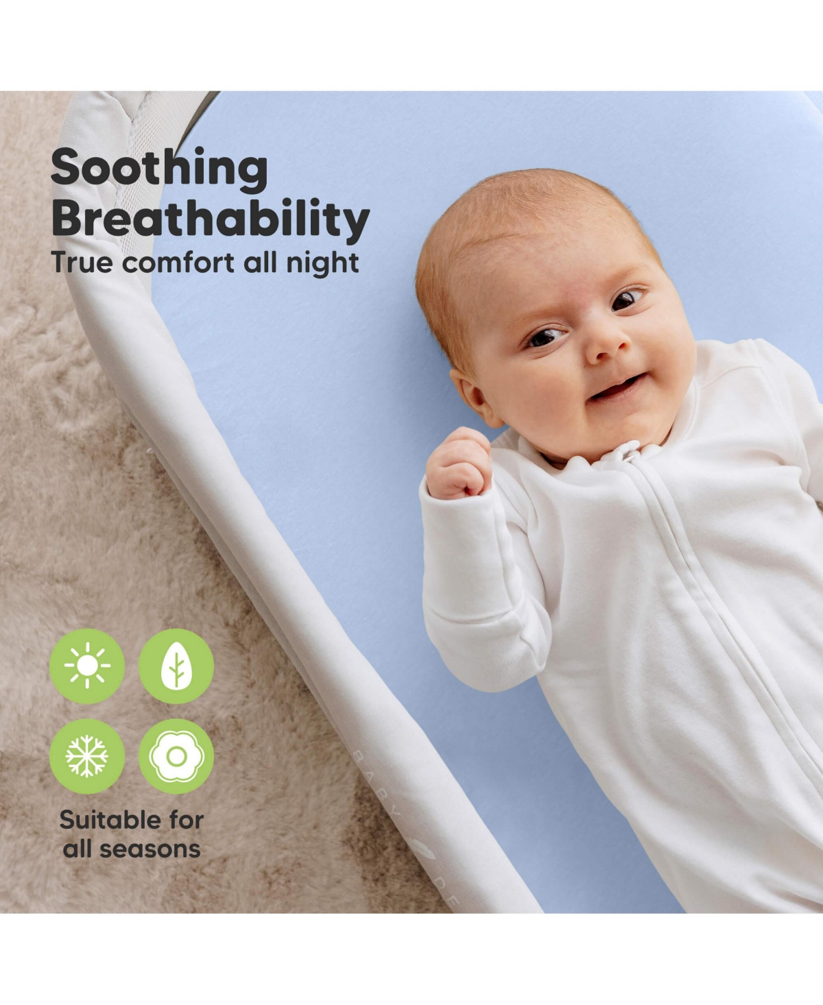 KeaBabies Bassinet Sheet for Baby Girls, Boys, 2-Pack Soothe Fitted Sheets, Bedside Mattress