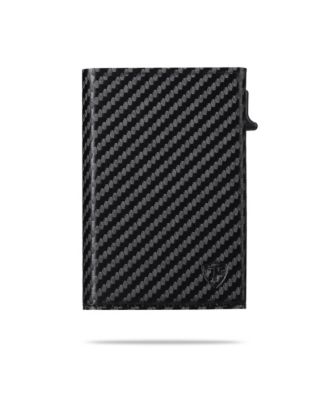 Men's Card Block Slim RFID Blocking Credit Card Wallet PU Carbon