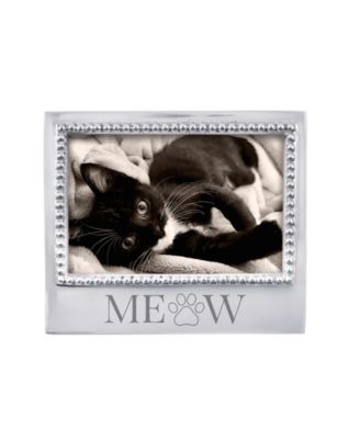 Aluminum Meow Beaded Frame, 4" x 6"