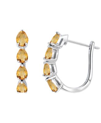 Lab Grown Emerald (1 ct. t.w.) Earrings in Sterling Silver (Also Available in Multi-Stones)