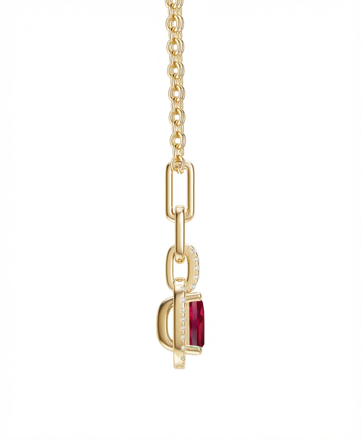 Lab Grown Emerald (3/4 ct. t.w.) & Lab Grown White Sapphire (1/5 ct. t.w.) Necklace in 14k Gold Over Sterling Silver (Also Available in Multi-Stones)