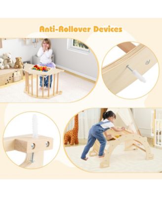 8-in-1 Kids Climbing Arch with Sensory Table and Collapsible Storage Bin