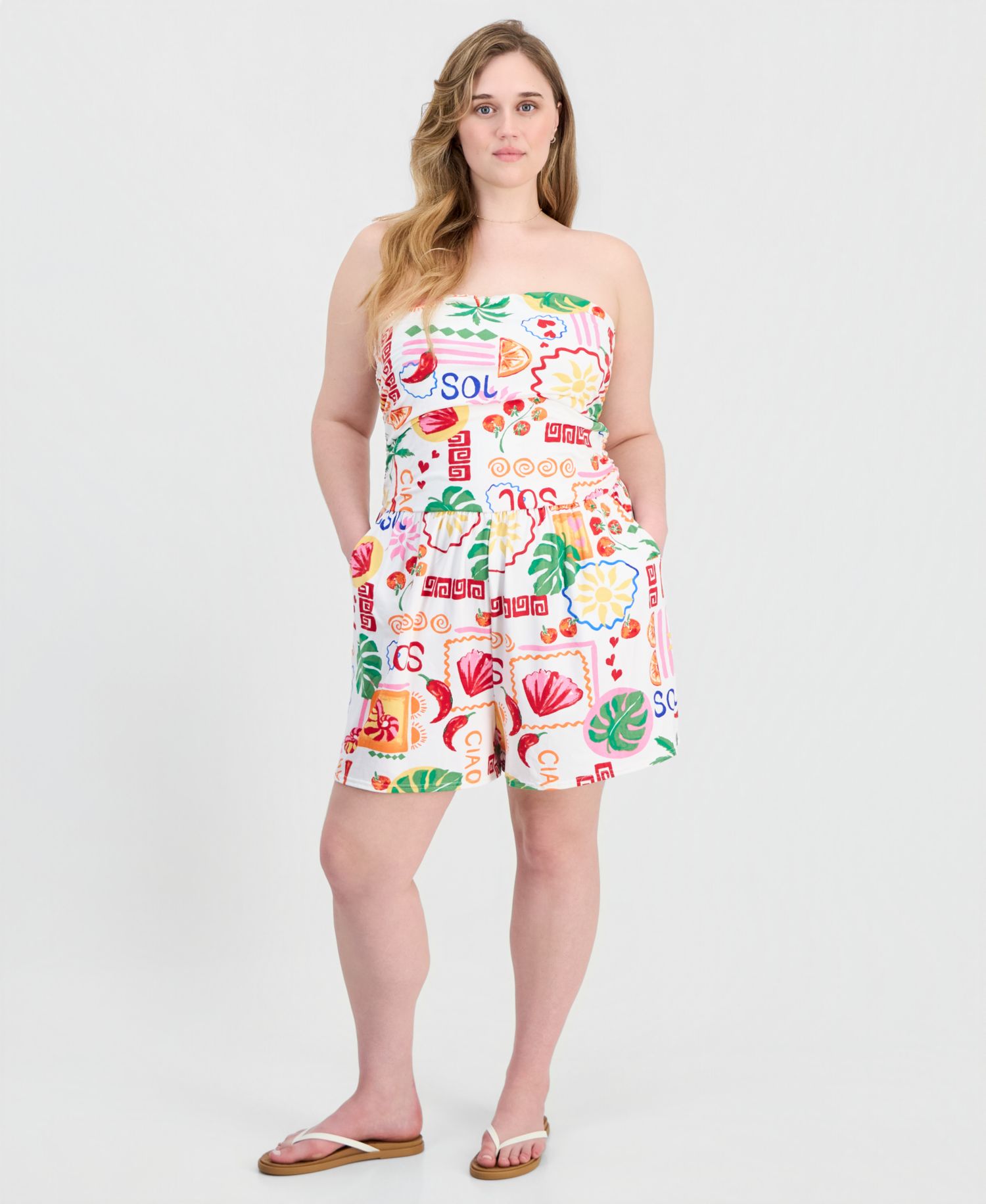 Trendy Plus Size Yummy Strapless Romper