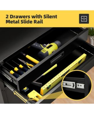 52'' Work Bench for Garage with Pegboard Drawers and Cabinets Heavy Duty Metal Frame Tool Bench for Organizer Work Table with Wheels