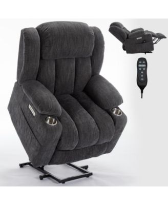 Recliner Chair with 8-Point Vibration Massage and Lumbar Heating, USB and Type-C Ports, Stainless Steel Cup Holders