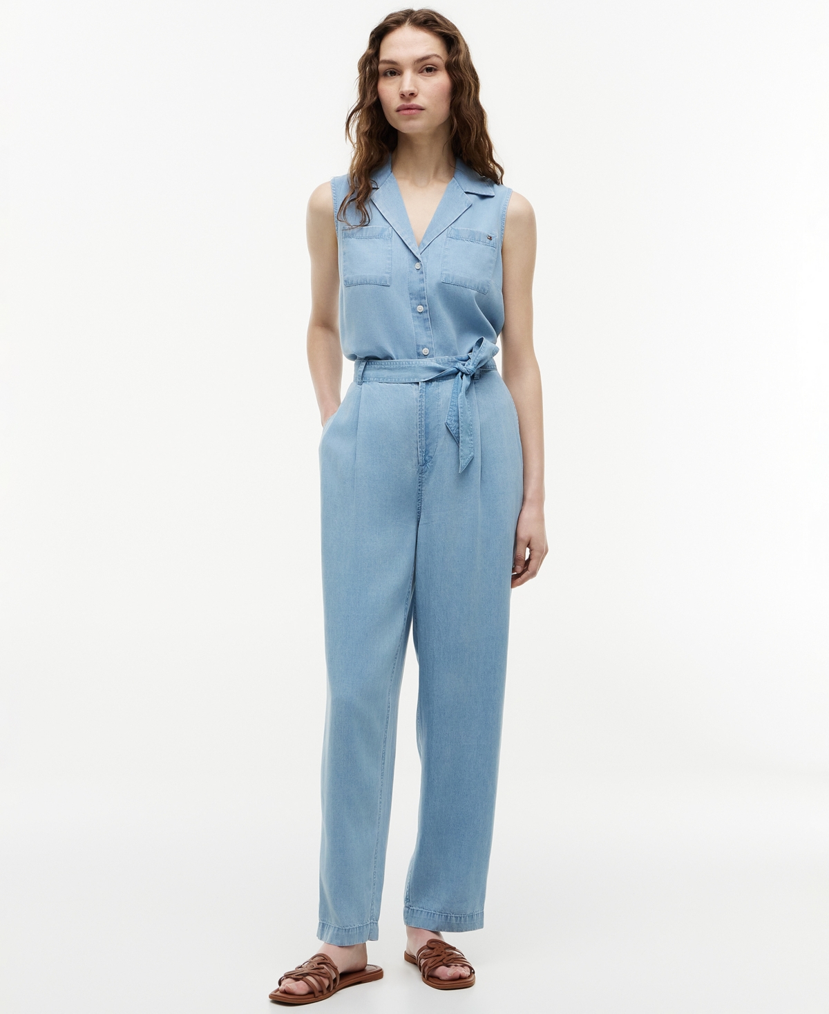 Tommy Hilfiger Women's Chambray Tapered Pants