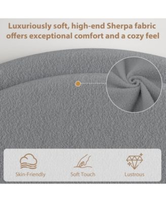 Full Boucle Bed Frame with 2 Drawers Upholstered Platform Round Headboard Wood Slats No Box Spring