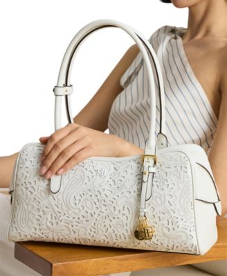 Marcy Large Perforated Leather Slim Shoulder Bag