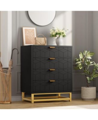 Drawer Dresser Modern Design Gold Handles for Living Room and Hallway