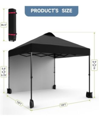 10'x10' Outdoor Canopy Tent with Sidewall, Easy Pop Up with Vented Roof, Outdoor Sun Shade