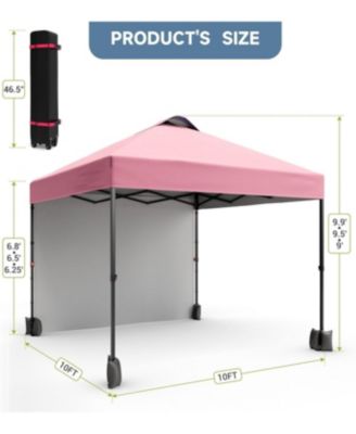 10'x10' Outdoor Canopy Tent with Sidewall, Easy Pop Up with Vented Roof, Outdoor Sun Shade