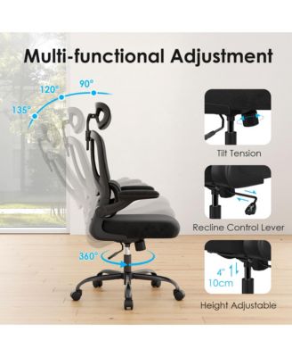Ergonomic Office Chair, Adjustable Swivel Desk Chair with Headrest and Lumbar Support, Computer Chair for Home Office